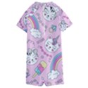 Beautiful Cute Animals Pattern Pink Kids  Boyleg Half Suit Swimwear View2