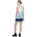 Astronaut Spaceship Halter Asymmetric Satin Top View2