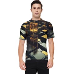 Abstract Shiny Pattern Men s Short Sleeve Rash Guard