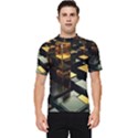 Abstract Shiny Pattern Men s Short Sleeve Rash Guard View1