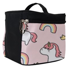 Cute Unicorn Rainbow Seamless Pattern Background Make Up Travel Bag (small) by Bedest
