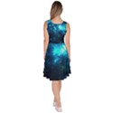 Shining Blue Night Sky the Moon and Stars Knee Length Skater Dress With Pockets View4