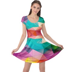 Vintage Vector Iridescent Pattern Cap Sleeve Dress