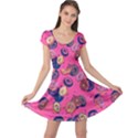 Hot Pink Donut Cap Sleeve Dress View1