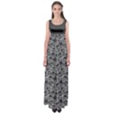 Grey Grunge Pattern with Skulls Illustration Empire Waist Maxi Dress View1