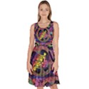 Pop Art Love Peace Sign Pink Knee Length Skater Dress With Pockets View1