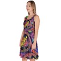 Pop Art Love Peace Sign Pink Knee Length Skater Dress With Pockets View2
