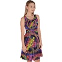Pop Art Love Peace Sign Pink Knee Length Skater Dress With Pockets View3