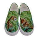 Pale Green Hot Cute Cat Animals Tiger Pattern Womens Canvas Slip Ons View1