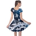 Christmas Musical Dark Steel Blue Piano Double Sided Cap Sleeve Dress View2