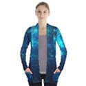 Blue Space Open Front Pocket Cardigan View1