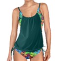 Dark Green Hawaii Purple Floral Tankini Set View1