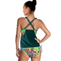 Dark Green Hawaii Purple Floral Tankini Set View2