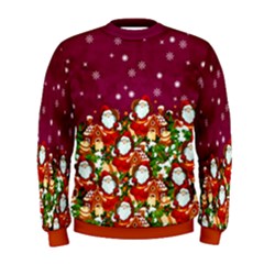 Dark Magenta Vintage Christmas Santa Fashion Mens Sweatshirt by CoolDesigns