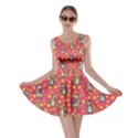 Pixeled Dinosaur Pattern Gamer Cosplay Coral Skater Dress View1