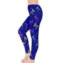 Triceratops Skeleton Jurassic World Purple Blue Leggings  View3