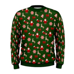 Green Cute Vintage Christmas Deer Mens Sweatshirt