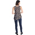 Black Grunge Pattern with Skulls Illustration Sleeveless Tunic Top View2