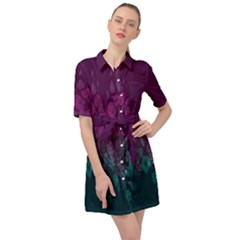 2855 - Purple & Teal Belted Shirt Dress by CoolDesigns