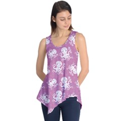 Purple Cute Octopus Stylish Design Sleeveless Tunic Top by CoolDesigns