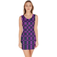 Purple Blue Geometric Pattern Bodycon Dress