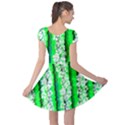 Frangipani Floral Green Stripes Cap Sleeve Dress View2