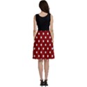 Red Polka Dots Black Sleeveless V-neck skater dress with Pockets View4