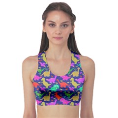 Colorful Dinosaur 2 Sport Bra by CoolDesigns
