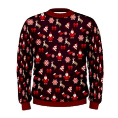 Dark Maroon Vintage Christmas Deer Mens Sweatshirt
