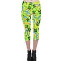 Rainbow Green Shamrock Handraw Capri Leggings  View1