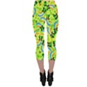 Rainbow Green Shamrock Handraw Capri Leggings  View2