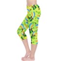 Rainbow Green Shamrock Handraw Capri Leggings  View3