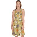 Khaki Cat Fish Knee Length Skater Dress With Pockets View1