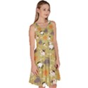 Khaki Cat Fish Knee Length Skater Dress With Pockets View3