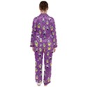 Purple Cute Baby Panda Silky Satin Pajamas, Button Up PJ Set View2