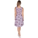 Plum Cats Sketch Pattern Knee Length Skater Dress With Pockets View4