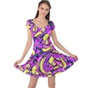What Happen Magenta Blue Colorful Space with Cute Rocket Cap Sleeve Dress View1