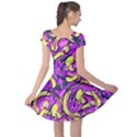 What Happen Magenta Blue Colorful Space with Cute Rocket Cap Sleeve Dress View2