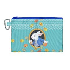 Alice Wonderland Rabbit Turquoise Canvas Cosmetic Bag  by CoolDesigns