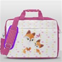 Light Yellow & Magenta Cute Fox Print 13  Shoulder Laptop Bag  View3