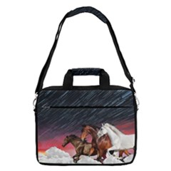 Black Horse On Clouds Pattern 13  Shoulder Laptop Bag  by CoolDesigns