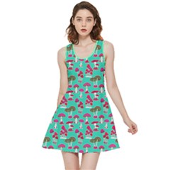 Mint Mushrooms & Polka Dots Pattern Reversible Sleeveless Dress  by CoolDesigns