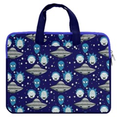 Rick Morty In Space Frizzle Blue 16  Double Pocket Laptop Bag by CoolDesigns