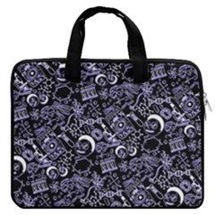 Black & Amethyst Morty Dark Frizzle Macbook Pro 16  Double Pocket Laptop Bag by CoolDesigns