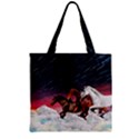 Black Horse on Clouds Pattern Zipper Grocery Tote Bag View1