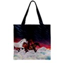 Black Horse on Clouds Pattern Zipper Grocery Tote Bag View2