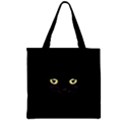 Black Cat Eye Pattern Zipper Grocery Tote Bag View1