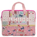 Carousel Horse Floral Hot Pink Patchwork Double Pocket Laptop Bag (16 ) View2