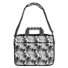 Dark Gray Floral Pattern Flowers 13  Shoulder Laptop Bag  by CoolDesigns