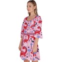 Dinosaur Plum Forest Velour Kimono Dress View2